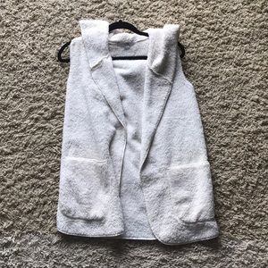 White Fuzzy Vest